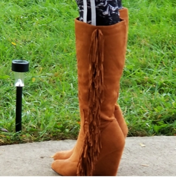 Charlotte Russe Shoes - Bohemian Gypsy Festival Vegan Fringe Boots